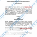 Constitución de Toral Construcciones S.A.S