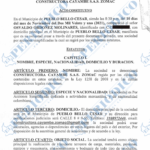 Constitución de Constructora Cayambe S.A.S Zomac